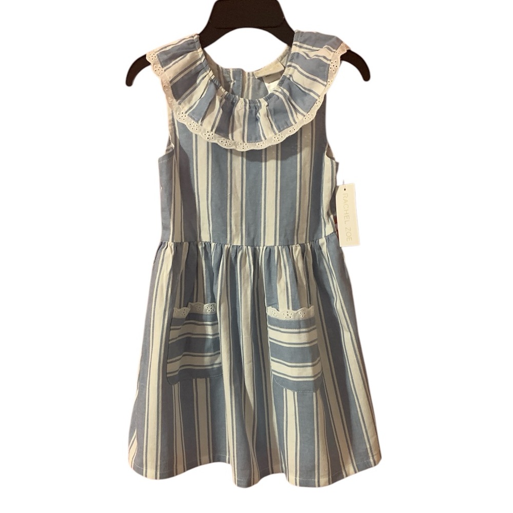 Rachael Zoe Striped Blue and White Dress Girls 6X